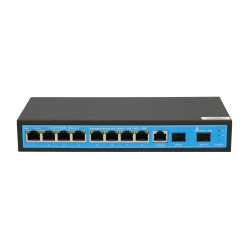 Extralink VICTOR-24V | Switch PoE | 8x Gigabit Passive PoE (24V) , 2x SFP, 1x Port konzolový, 120W, Řízený