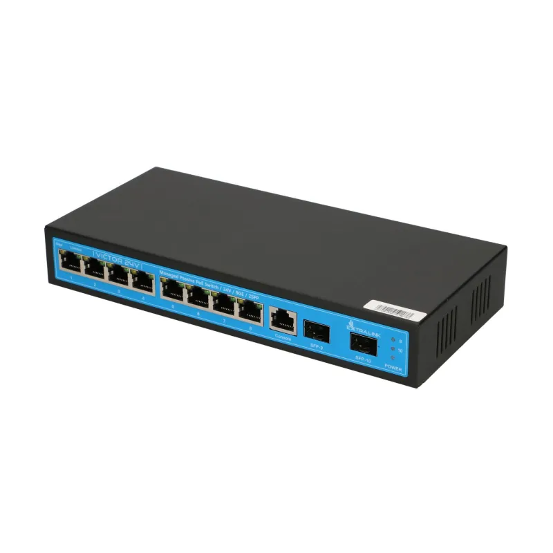 Extralink VICTOR-24V | PoE-Schalter | 8x Gigabit Passive PoE (24V) , 2x SFP, 1x Konsolenanschluss, 120W, Verwaltet - Bild 4