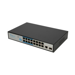 Коммутатор PoE Extralink VIRTUS VER.2, 16x 100Mb/s PoE/PoE+, 1x Gigabit Combo (SFP/RJ45), 150W - Изображение 4