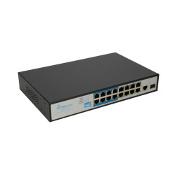Коммутатор PoE Extralink VIRTUS VER.2, 16x 100Mb/s PoE/PoE+, 1x Gigabit Combo (SFP/RJ45), 150W - Изображение 5