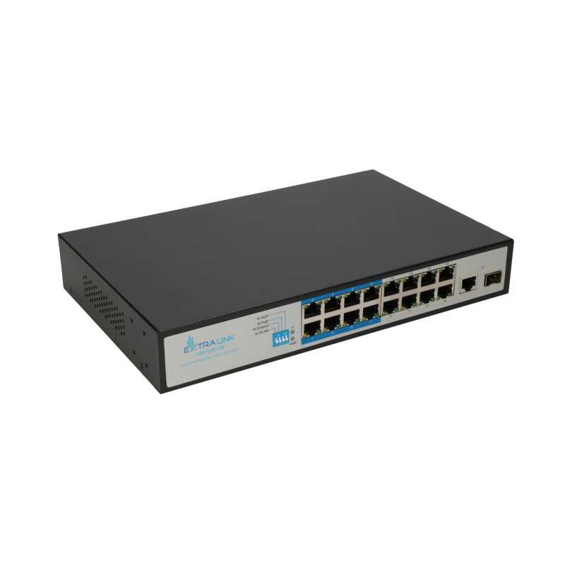 Extralink VIRTUS VER.2 | Switch PoE | 16x 100Mb/s PoE/PoE+, 1x Gigabit Combo (SFP/RJ45), 150W - Obrázek 5