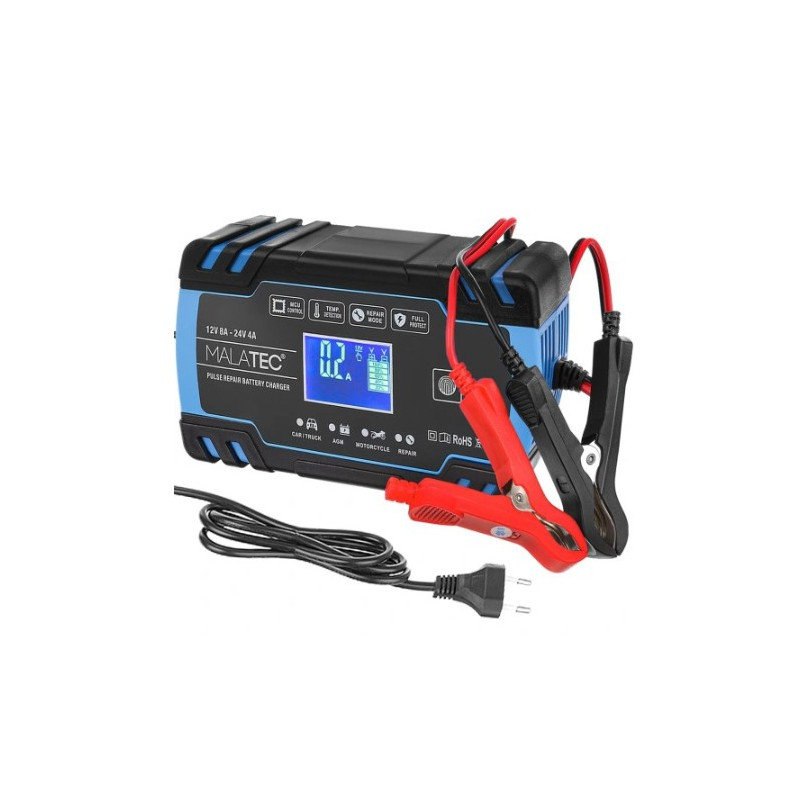 EXTRALINK AUTOMATYCZNY PROSTOWNIK DO AKUMULATORA 12/24V 8A NIEBIESKI