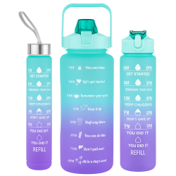 Extralink | 3in1 Motivational Bottle | Blue-purple set 2000ml+900ml+300ml