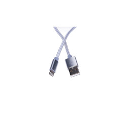 iPhone'lar için Extralink Lightning Kablo, maksimum 2A akım, güçlendirilmiş örgü, 1m uzunluğunda, gümüş - Görsel 2