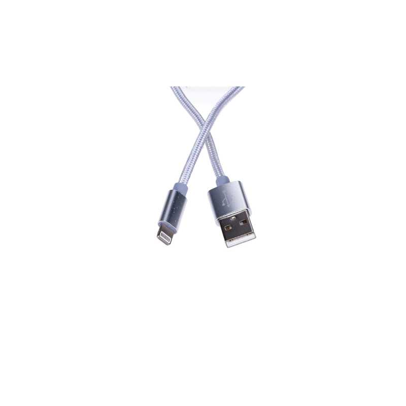 Extralink | Cabo de relâmpago | para smartphones IPHONE, corrente máx. 2A, reforço trançado, comprimento 1m, prata - Imagem 2
