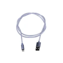 Extralink | Cable lightning | para IPHONE, max. 2A, malla de algodón de arroz, 1m, plata - Imagen 3