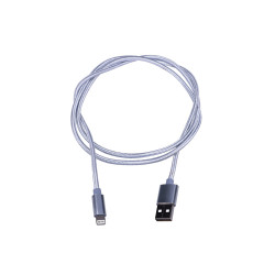 Extralink | Cabo de relâmpago | para smartphones IPHONE, corrente máx. 2A, reforço trançado, comprimento 1m, prata - Imagem 3