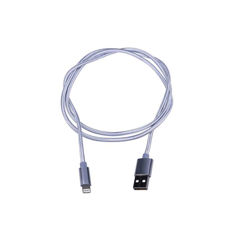 Extralink | Kabel s konektorem Lightning | pro chytré telefony IPHONE, max. proud 2A, vyztužený, délka 1m, stříbrný - Obrázek 3