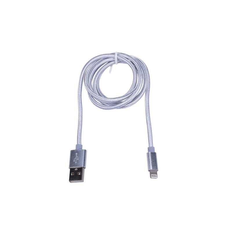 Extralink | Cable lightning | para IPHONE, max. 2A, malla de algodón de arroz, 1m, plata - Imagen 4