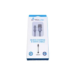 Extralink | Cable lightning | para IPHONE, max. 2A, malla de algodón de arroz, 1m, plata - Imagen 5