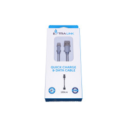 Extralink | Cabo de relâmpago | para smartphones IPHONE, corrente máx. 2A, reforço trançado, comprimento 1m, prata - Imagem 5