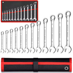 Набор комбинированных ключей Extralink, 12 шт., плоские и кольцевые ключи в футляре 8-24 мм