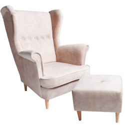 Sillón Jane con reposapiés, beige