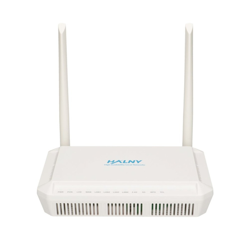 ONT HALNy HL-4GMV4, GPON ONT B+ SC/APC, AC Wave2, Dvoupásmový 2x2 MIMO, 4x RJ45 1000Mb/s, 1x RJ11