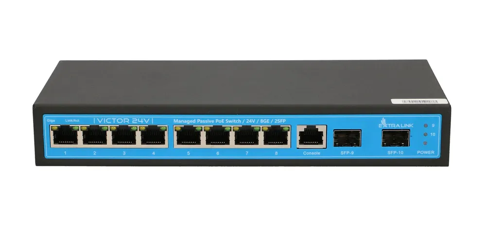 Switch poe cctv extralink victor 24v