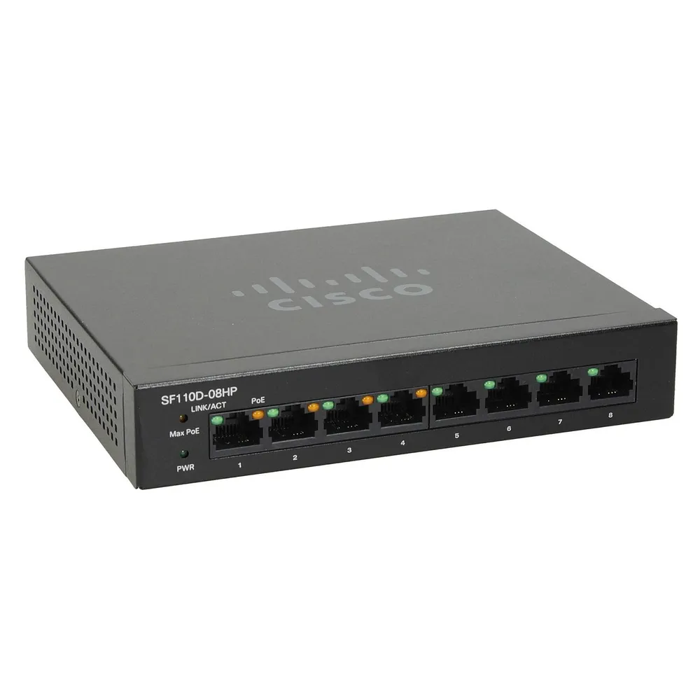 switch poe unmanageable 8 port sf110d-08hp cisco