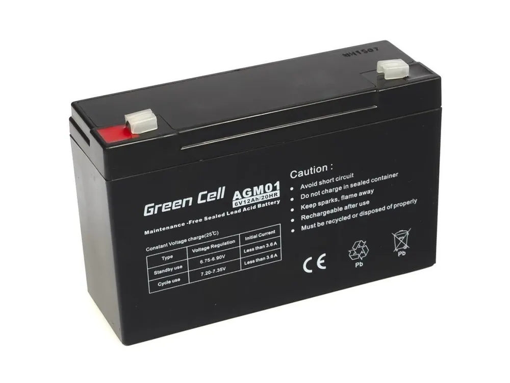 AGM Green Cell 6V 12Ah battery