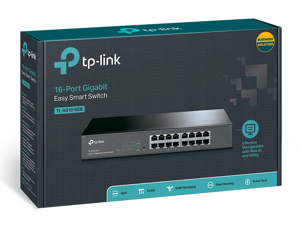 TP-Link TL-SG1016DE | Switch | 16x RJ45 1000Mb/s, Rack, nao gerenciado Standard sieci LANGigabit Ethernet 10/100/1000 Mb/s