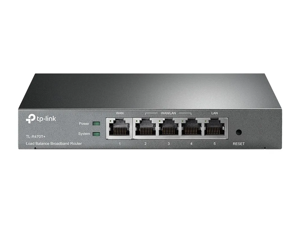 TP-Link TL-R470T+ | Router | 5x RJ45 100Mb/s, širokopásmové připojení s vyrovnáváním šířky pásma Typ obudowyMetalowa
