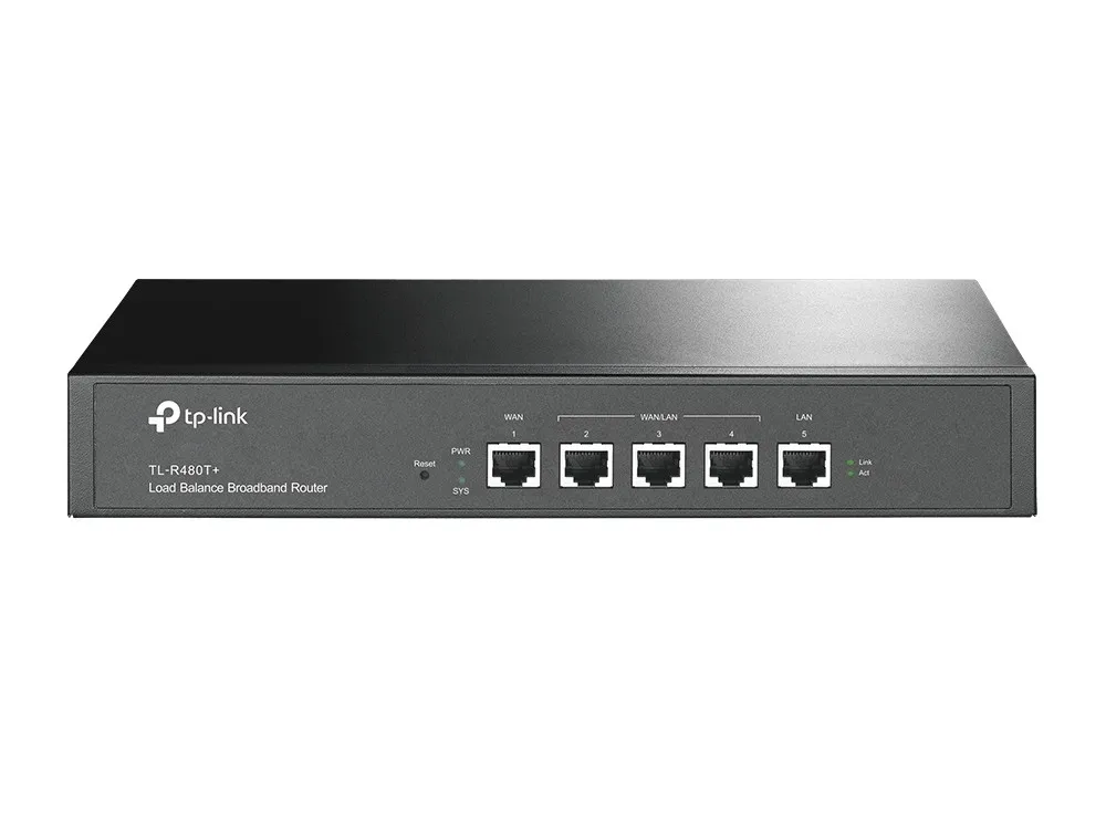 TP-Link TL-R480T+ | Router | 5x RJ45 100Mb/s, širokopásmové připojení s šířkou pásma vyváženou podle zatížení Typ obudowyMetalowa