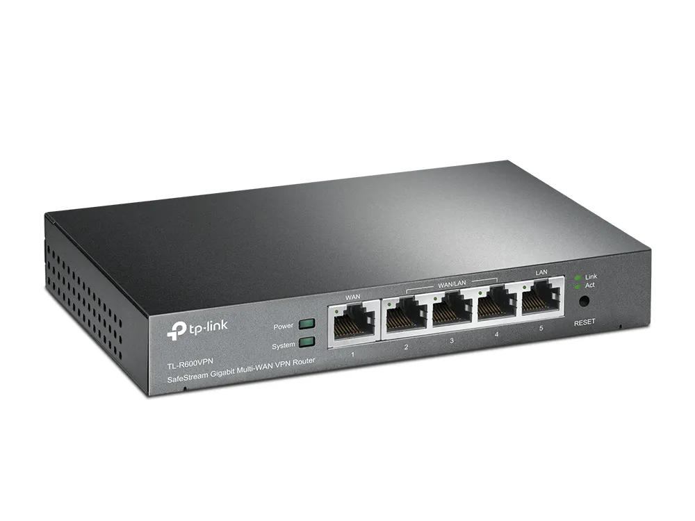 TP-Link TL-R600VPN | Router | 5x RJ45 1000Mb/s, Desktop, VPN SafeStream Wbudowany modemBrak