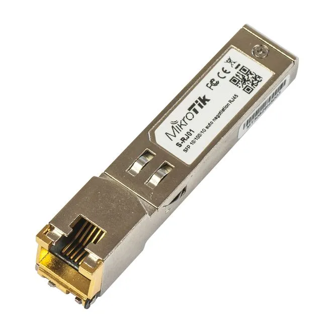 MikroTik S-RJ01 | Modul SFP | 1,25Gb/s, RJ45, 100m Dystans transmisjiPoniżej 1km