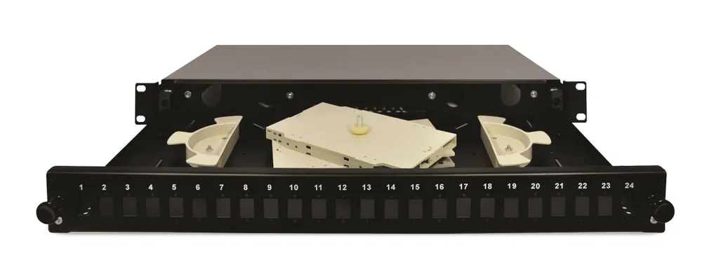 Extralink 24 Core | Patch panel | para adaptadores SC Simplex, 24 puertos, negro Max. liczba spawów24 Core