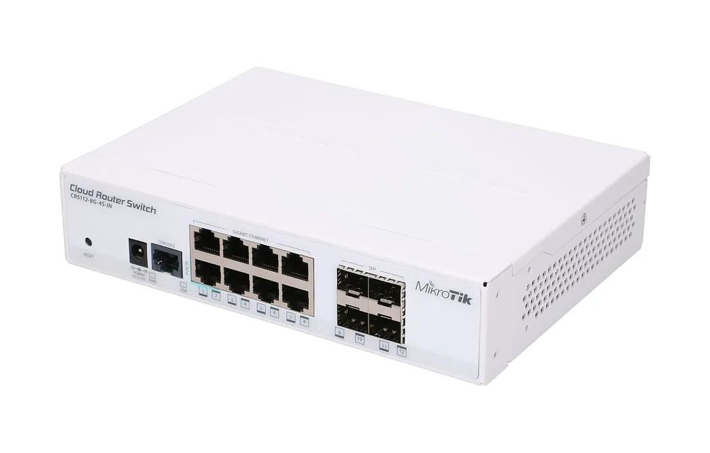 MikroTik CRS112-8G-4S-IN | Switch | 8x RJ45 1000Mb/s, 4x SFP Typ obudowyMetalowa