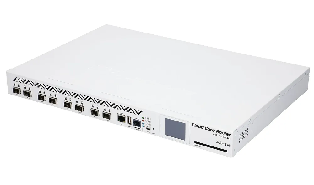 MikroTik CCR1072-1G-8S+ | Router | 8x SFP+, 1x RJ45 1000Mb/s, 2x USB, 1x microSD, 2x M.2 Ilość rdzeni CPU72