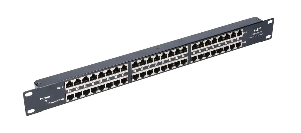 Extralink 24 Portový | PoE Injector | 24x 100Mb/s RJ45, Kryt Rack 4