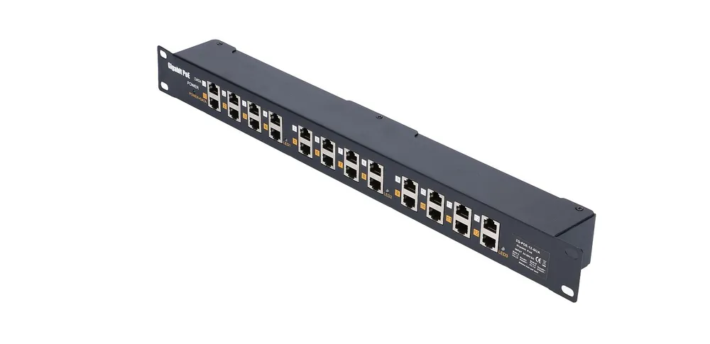 Extralink 12 Puertos | Gigabit PoE Inyector | 12x 1000Mb/s RJ45, Rackmount Typ montażuRack 19"