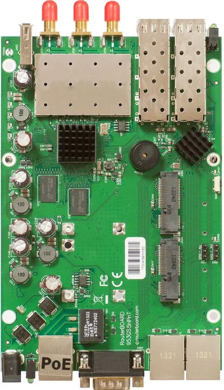 MikroTik 953GS-5HnT-RP | WiFi Router | 5GHz, 3x RJ45 1000Mb/s, 1x USB, 2x SFP, 2x miniPCIe Częstotliwość pracy5 GHz