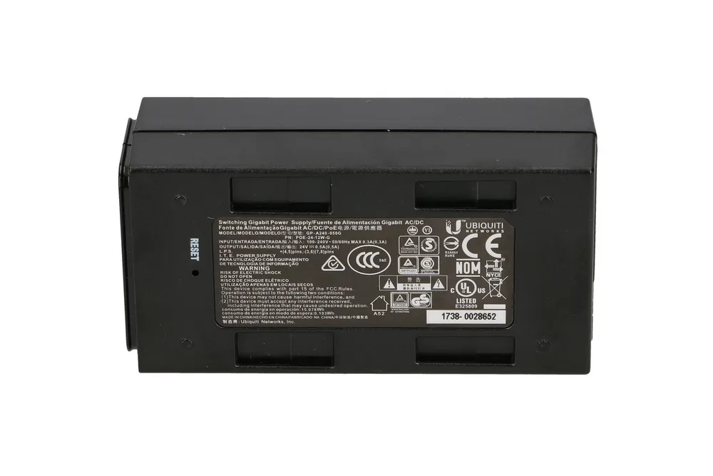 Ubiquiti POE-24-12W-G | Fuente de alimentación PoE | 24V, 0,5A, 12W, Gigabit Typ wyjścia zasilaczaPoE 1Gb/s