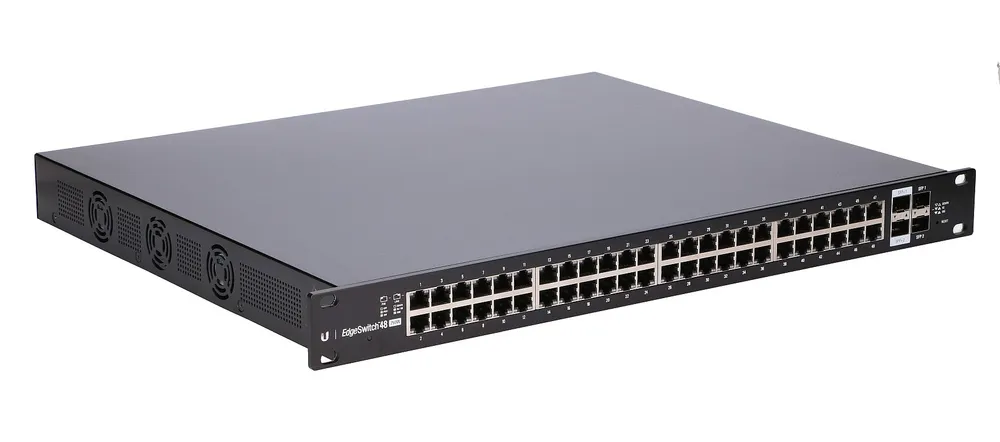Ubiquiti ES-48-750W | Switch | EdgeMAX EdgeSwitch, 48x RJ45 1000Mb/s PoE+, 2x SFP+, 2x SFP, 750W Moc (W)750