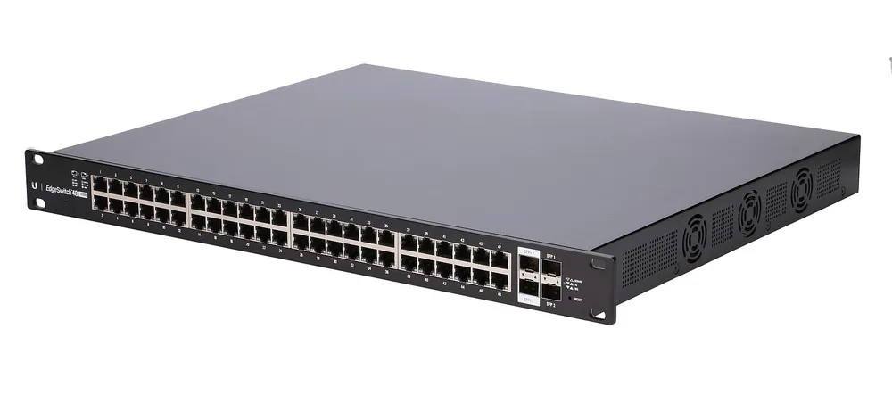 Ubiquiti ES-48-750W | Switch | EdgeMAX EdgeSwitch, 48x RJ45 1000Mb/s PoE+, 2x SFP+, 2x SFP, 750W Typ obudowyRack (1U)