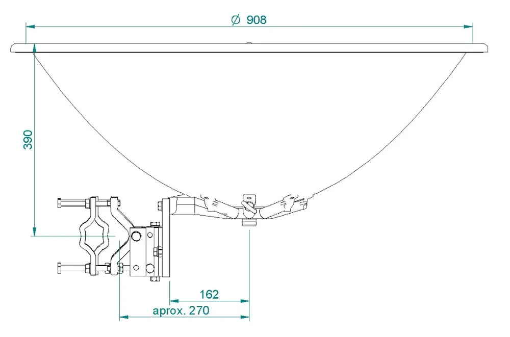Jirous JRMB-900 10/11 | Antena parabólica | 10.1 - 11.7GHz, 37dBi, dedicada a Mimosa B11 Kompatybilny z markąMimosa