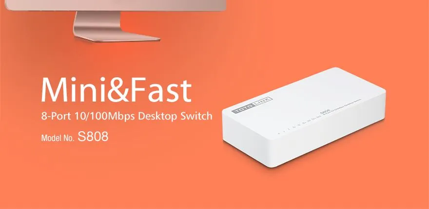 Totolink S808 | Switch | 8x RJ45 100Mb/s, Desktop 5