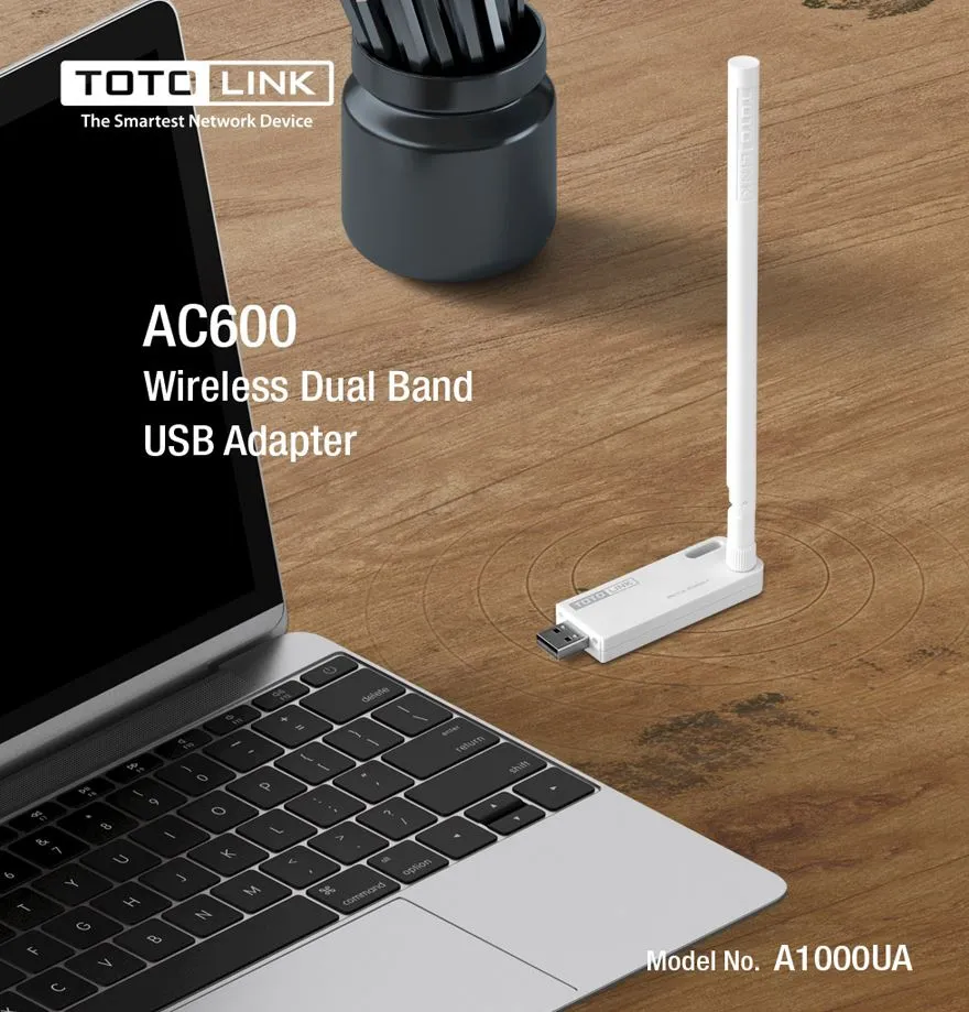 Totolink A1000UA | USB WiFi Adaptor | AC500, Dual Band, 4dBi Maksymalna prędkość transmisji bezprzewodowej500 Mb/s