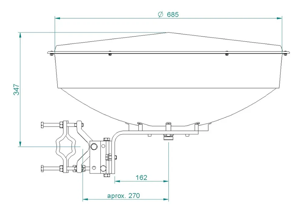 Jirous JRMA-650 10/11 | Antena parabólica | 10,1 - 11,7 GHz, 35dBi, dedicada a Mimosa B11 Kompatybilny z markąMimosa