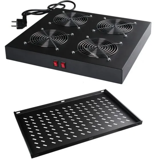 Getfort 37U 600x800 | Armario rack | De pie, 2 estanterías, 4 ventiladores 2