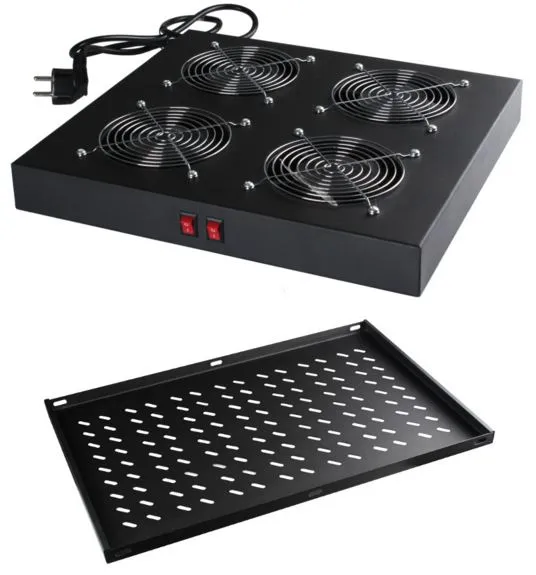 Getfort 42U 600x1000 | Armario rack | De pie, 2 estanterías, 4 ventiladores 2