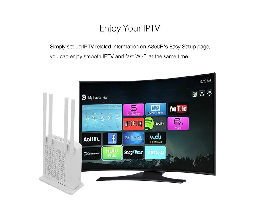 Totolink A850R | WiFi Router | AC1200, Dual Band, MIMO, 5x RJ45 100Mb/s Standardy sieci bezprzewodowejIEEE 802.11b