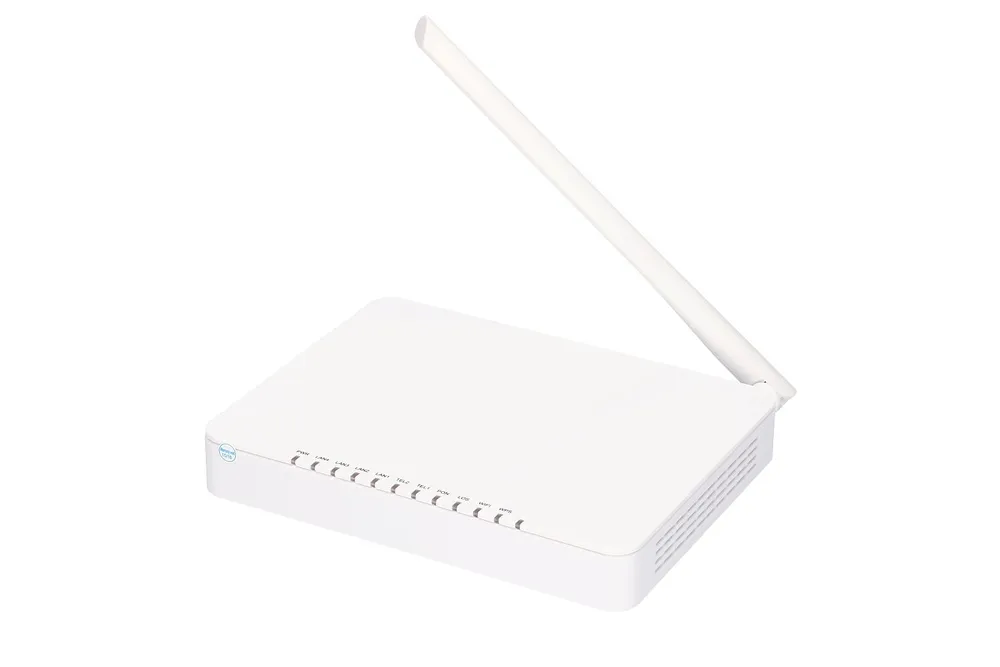 Extralink Tytan | ONT | 1x GPON, 4x RJ45 1000Mb/s, 2x RJ11, WiFi 2,4GHz, Broadcom chipset Standardy sieci bezprzewodowejIEEE 802.11b