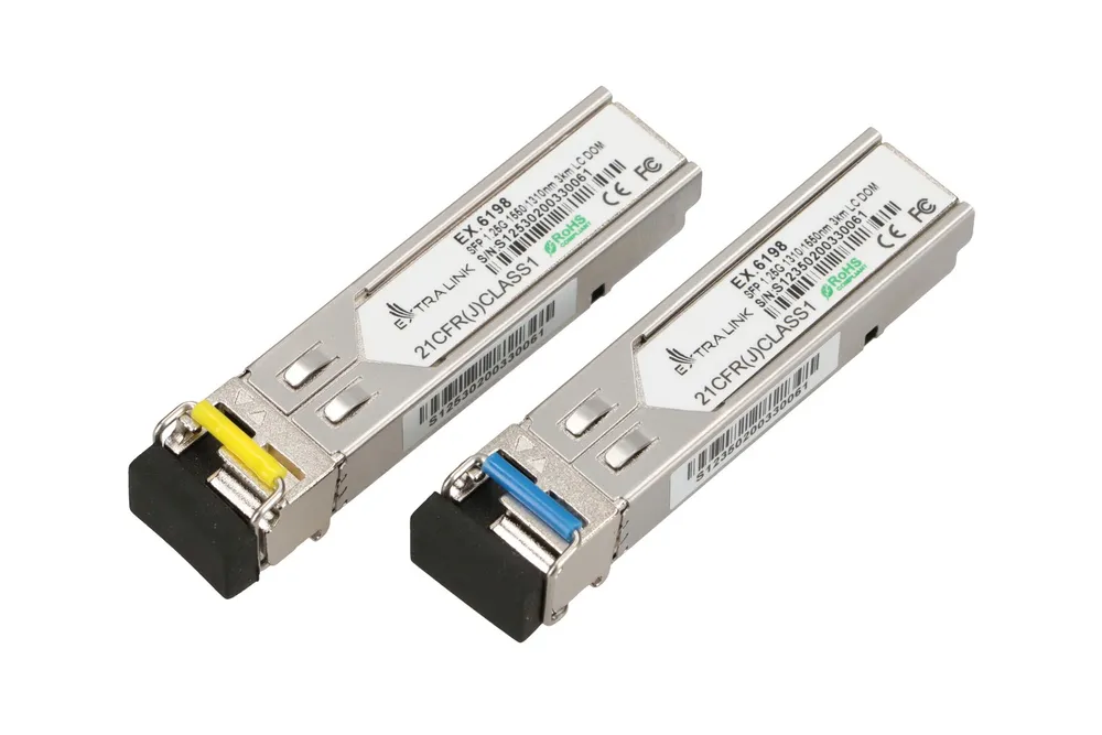 Extralink SFP 1.25G | SFP WDM Módulo | 1,25Gbps, 1310/1550nm, single mode, 3km, LC, DOM, pair Dystans transmisji1-3km