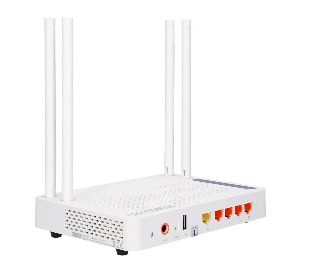 Totolink A2004NS | WiFi Router | AC1200, Dual Band, MIMO, 4x RJ45 1000Mb/s, 1x USB Maksymalna prędkość transmisji bezprzewodowej1200 Mb/s