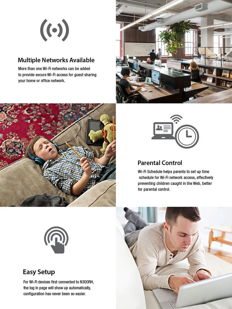 Totolink N300RH | WiFi Router | 300Mb/s, 2,4GHz, 5x RJ45 100Mb/s, 2x 8dBi Typ antenZewnętrzne