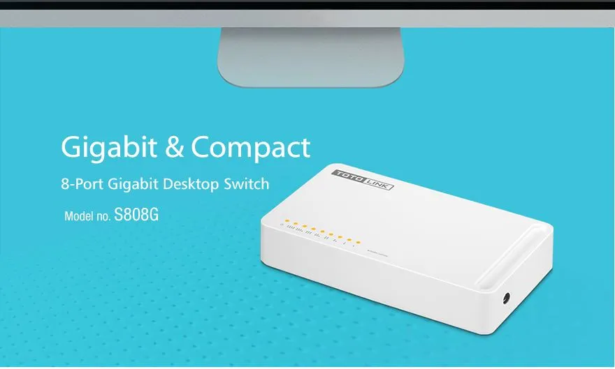 Totolink S808G | Switch | 8x RJ45 1000Mb/s Gigabit, Desktop ZarządzanieNie