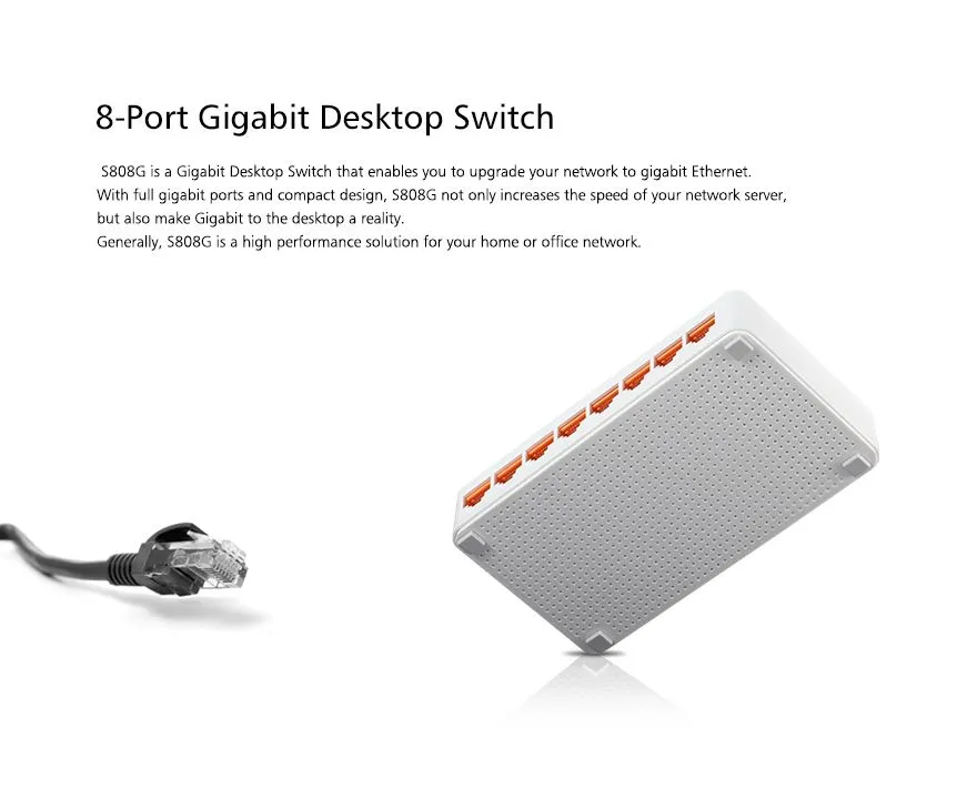 Totolink S808G | Switch | 8x RJ45 1000Mb/s Gigabit, Desktop 5