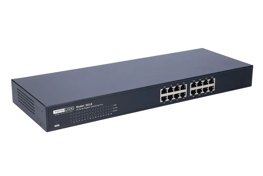 Totolink SG16 | Switch | 16x RJ45 1000Mb/s Gigabit, Rackmount, no gestionado Moc (W)Brak PoE