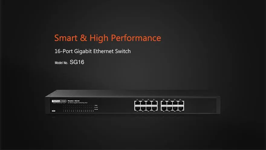 Totolink SG16 | Switch | 16x RJ45 1000Mb/s Gigabit, Rackmount, no gestionado Warstwa przełączania2